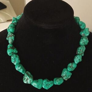 Vintage Turquoise Chunk Necklace